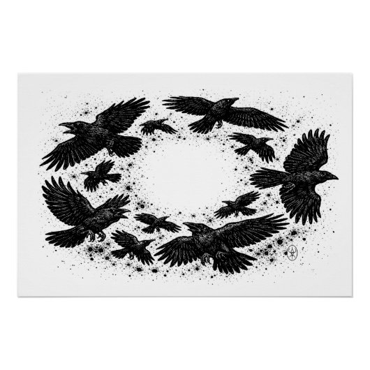 カラスの輪 - 呪われたインクのイラスト ポスター (正面)