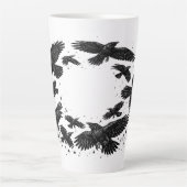 カラスの輪 ― 呪われたインク画 カフェラテマグ (正面)