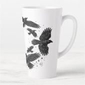 カラスの輪 ― 呪われたインク画 カフェラテマグ (右)