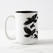 カラスの輪 ― 呪われたインク画 ツートーンマグカップ (左)