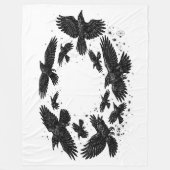 カラスの輪 ― 呪われたインク画 フリースブランケット (正面)