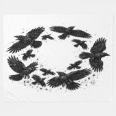 カラスの輪 ― 呪われたインク画 フリースブランケット (正面(横))