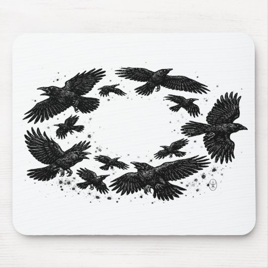 カラスの輪 ― 呪われたインク画 マウスパッド (正面)