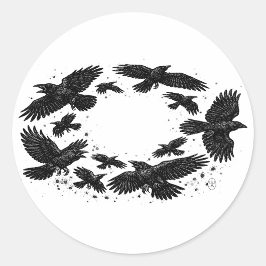カラスの輪 ― 呪われたインク画 ラウンドシール (正面)