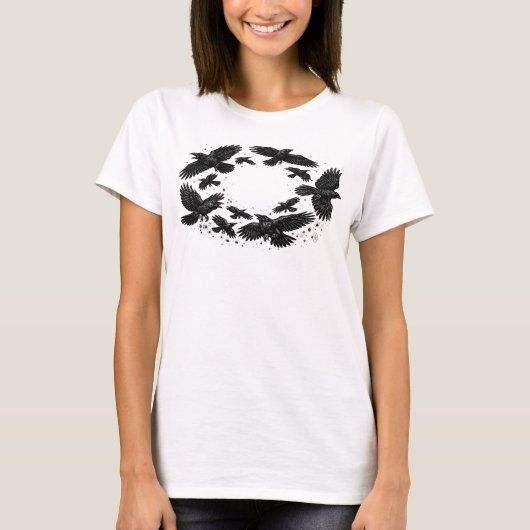 カラスの輪 ― 呪われたインク画 Tシャツ (正面)