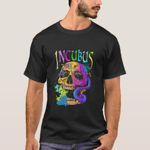 カラスの離れスカルの朝と花の景色 Tシャツ