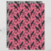 カラスの鳥の両面スクラップブック紙 (正面/裏面)