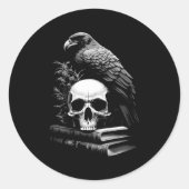 カラスの鳥スカルと書籍の魔術的なオカルト学界 ラウンドシール (正面)