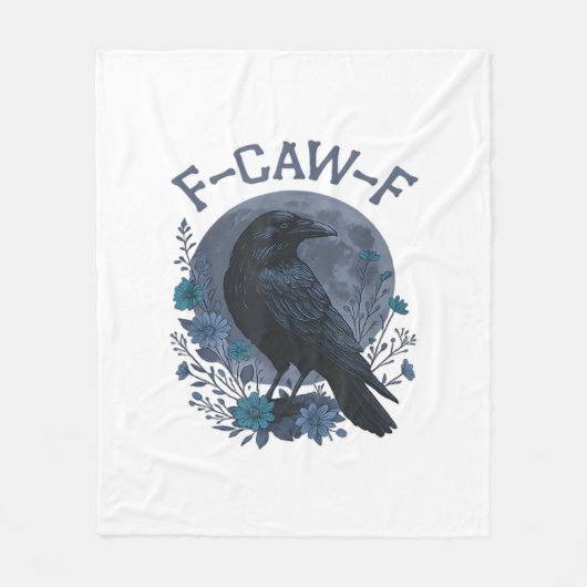 カラスの鳴き声 Funny F-Caw-F ワタシハゲンキ フリースブランケット (正面)