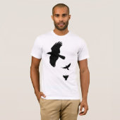 カラスの黒い輪郭 Tシャツ (正面フル)