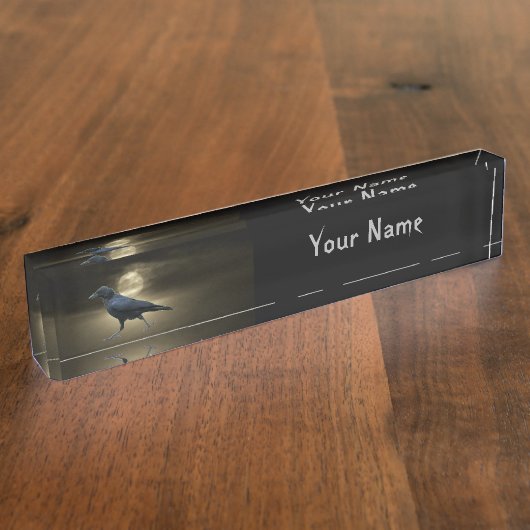 カラスは月光によって歩きます デスクネームプレート (側面)