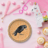 カラスまたはカラスのハロウィーンオレンジと黒 ペーパープレート (パーティー)