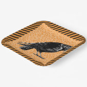 カラスまたはカラスのハロウィーンオレンジと黒 ペーパープレート (傾斜あり)