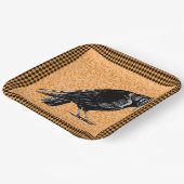 カラスまたはカラスのハロウィーンオレンジと黒 ペーパープレート (傾斜あり)