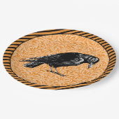 カラスまたはカラスのハロウィーンオレンジと黒 ペーパープレート (アングル)