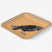 カラスまたはカラスのハロウィーンオレンジと黒 ペーパープレート (傾斜あり)