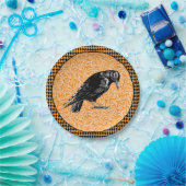 カラスまたはカラスのハロウィーンオレンジと黒 ペーパープレート (パーティー)