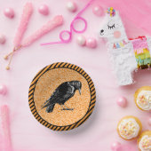 カラスまたはカラスのハロウィーンオレンジと黒 ペーパーボウル (パーティー)