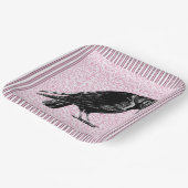 カラスまたはカラスのハロウィーンピンクと黒 ペーパープレート (傾斜あり)