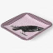 カラスまたはカラスのハロウィーンピンクと黒 ペーパープレート (傾斜あり)