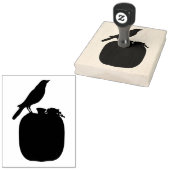 カラスをカボチャにハロウィーン4" x 5"ゴムスタンプ ラバースタンプ (押印)