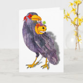 カラスをトリックまたは治療する カード (黄色い花)