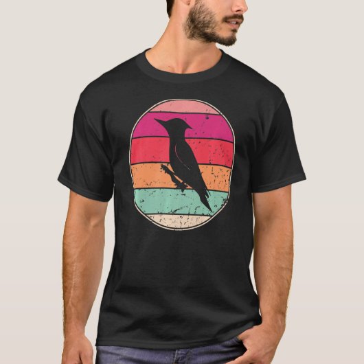 カラスクールヴィンテージカラスかわいい鳥の動物70s 80s tシャツ (正面)