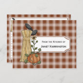 カラスコーンスタークスパンプキン秋のレシピカード ポストカード (正面/裏面)