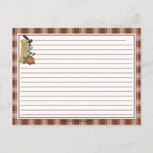 カラスコーンスタークスパンプキン秋のレシピカード ポストカード (裏面)