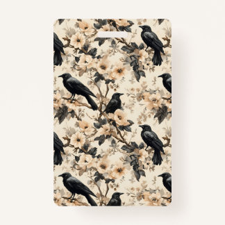 カラスフローラ木バッジ バッジ