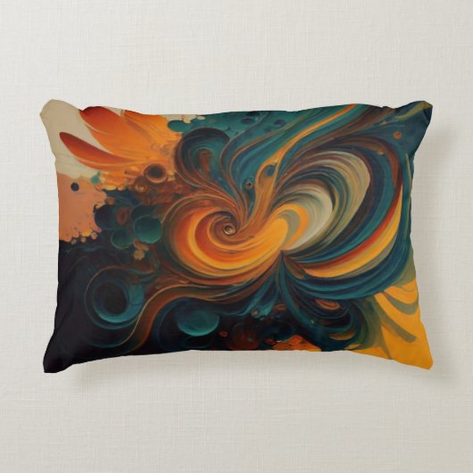 カラスプラッシュアート アクセントクッション (正面)