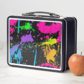 カラスプラッシュウェット絵を描 メタルランチボックス (インサイチュ)