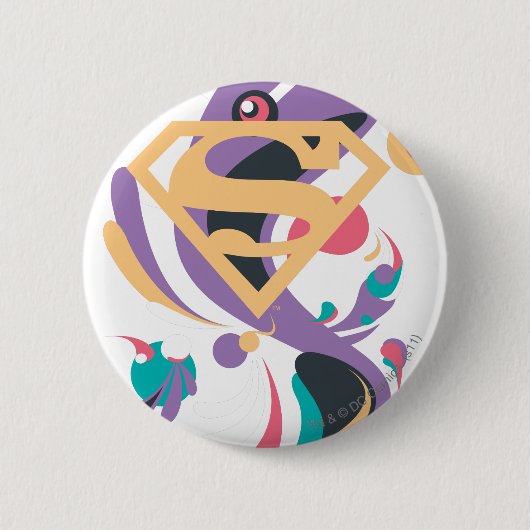 カラスプラッシュオレンジ 缶バッジ (正面)