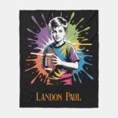 カラスプラッシュサッカーボーイバースデーパーティーギフト フリースブランケット (正面)