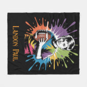 カラスプラッシュサッカーボーイバースデーパーティーギフト フリースブランケット (正面(横))