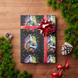 カラスプラッシュサッカーボーイバースデーパーティー ラッピングペーパー