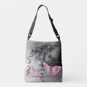 カラスプラッシュバタフライスチルライフ写真 クロスボディバッグ (裏面)