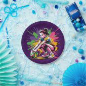 カラスプラッシュバレーボールガールバースデーパーティー ペーパープレート (パーティー)