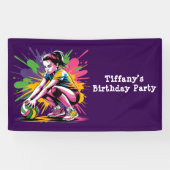 カラスプラッシュバレーボールガールバースデーパーティー 横断幕 (横)