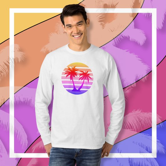 カラスプラッシュパームツリーシルエット Tシャツ