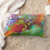 カラスプラッシュピロー明るいカラフル抽象芸術 ランバークッション (ブランケット)