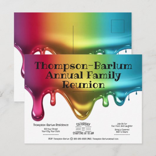 カラスプラッシュファミリ懇親会招待状 ポストカード (正面/裏面)