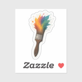 カラスプラッシュペイントブラシ シール