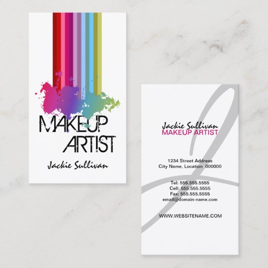 カラスプラッシュメイクアップアーティスト 名刺 (正面/裏面)