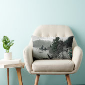 カラスプラッシュヴィンテージマウンテンレイク自然車写真 ランバークッション (椅子)