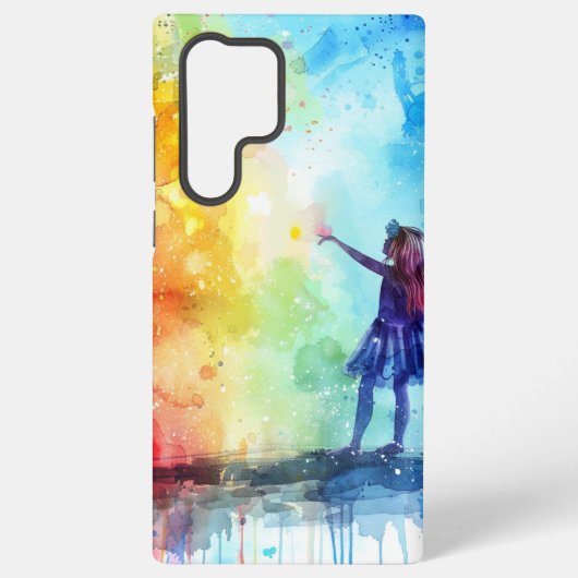 カラスプラッシュ付き虹の水のカラーフェアリー SAMSUNG GALAXYケース (裏面)