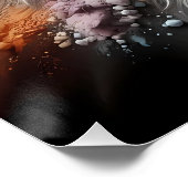 カラスプラッシュ抽象芸術猫アート長毛猫 ポスター (コーナー)