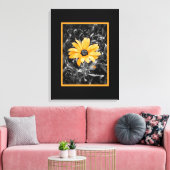 カラスプラッシュ春フラッシュアフリカデイジー写真 キャンバスプリント (インサイチュ (リビング))