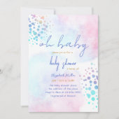 カラスプラッシュ男の男女兼用子の女の子の赤ちゃんシャワー 招待状 (正面)