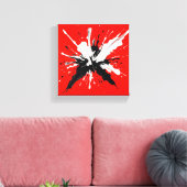 カラスプラッシュ絵を描ズ キャンバスプリント (インサイチュ (リビング))